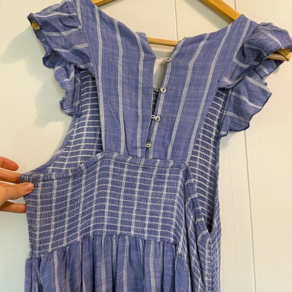 Free People Woman’s Medium Maxi Dress Boho, Chambray Cottagecore, Coastal - Picture 8 of 14